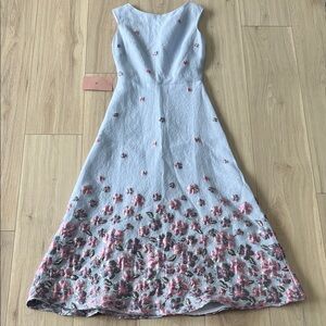 Anthropologie Floral Embroidered Sleeveless Dress